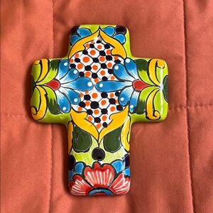 Colorful Ceramic Cross Decor